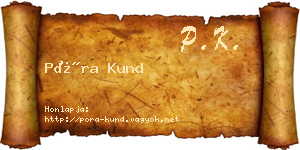 Póra Kund névjegykártya